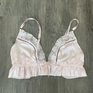 Light pink satin bralette